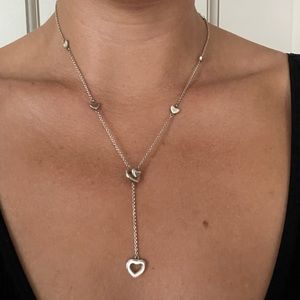 Tiffany & Co. Sterling Silver Lariat Heart Necklace